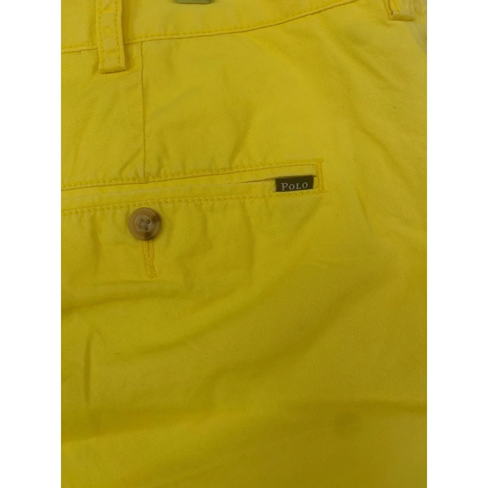 Polo Ralph Lauren Mens Yellow Chino Shorts Cotton Twill Classic Fit Size 42